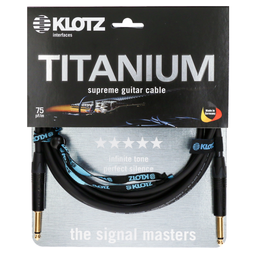 Klotz Titanium Supreme 4,5m Neutrik Altın Silent Uçlu Enstrüman Kablosu